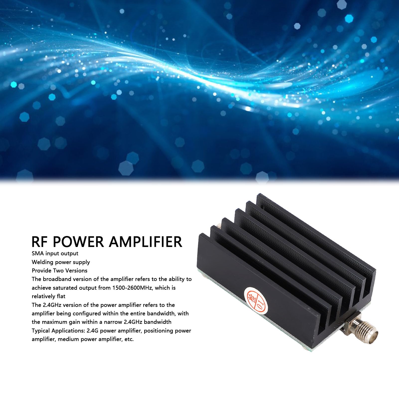 Amplificatore di Segnale RF, Modulo Amplificatore di Potenza RF2126 1500-2600 Mhz 2,4 Ghz 1 W, Amplificatore per Trasmissione Immagini Su Pcb Con Dissipatore In Lega di Alluminio E Interfaccia SMA