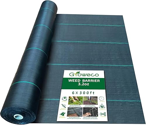 Miniatura 18 de Tela de paisaje de 6 pies x 50 pies, tela de paisaje resistente de alta calidad de 3.2 onzas, barrera de malezas, bloque de malezas, alfombrilla