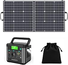 Tragbare Powerstation 222Wh mit 100W Solarpanel, 300W (600W Spitze) AC Ausgang, 65W USB-C Anschluss, Solargenerator für Camping Reisen Wohnmobil Notfall