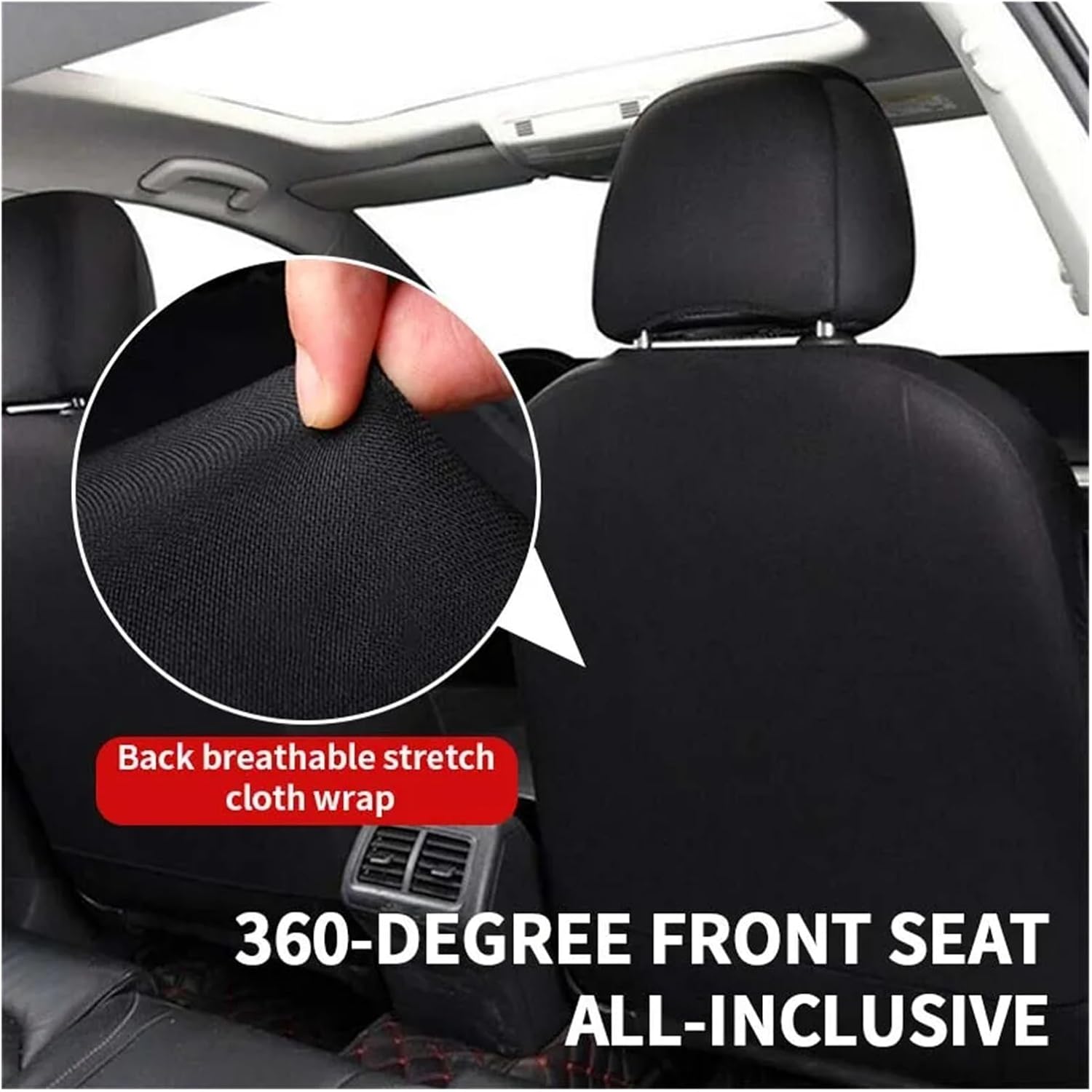 Car Mat Backrest PU Leather Auto Five Seats Covers Full Set Car Seat Cover Universal Fit Interior Car Accessories Seat Cushion Protector Comfortable(Black Gray Set x 1)