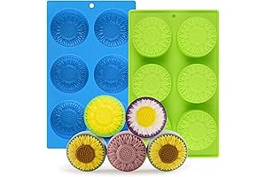 2 Pack Sunflower Soap Molds 6 Cavity Cylinder Daisy Flower Silicone Molds