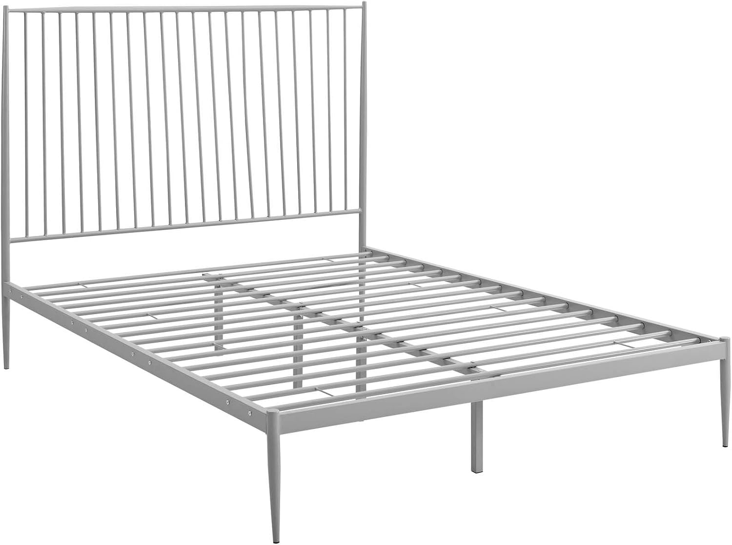 Modway Annika Powder-Coated Steel Queen Size Platform Bed in Gray