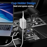 Vista 6 de BESTEK Inversor de corriente de 200 W, adaptador de toma de corriente de enchufe de coche de 12 V CC a 110 V CA con [USB-C de 30 W]/cargador rápido