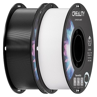 Creality 2 kg Black & White PETG 1.75mm Filament, 3D Printer Filament Bundle, Excellent Toughness High Precision, Odorless Non-Toxic Moistureproof, Glossy, Accuracy +/- 0.02mm