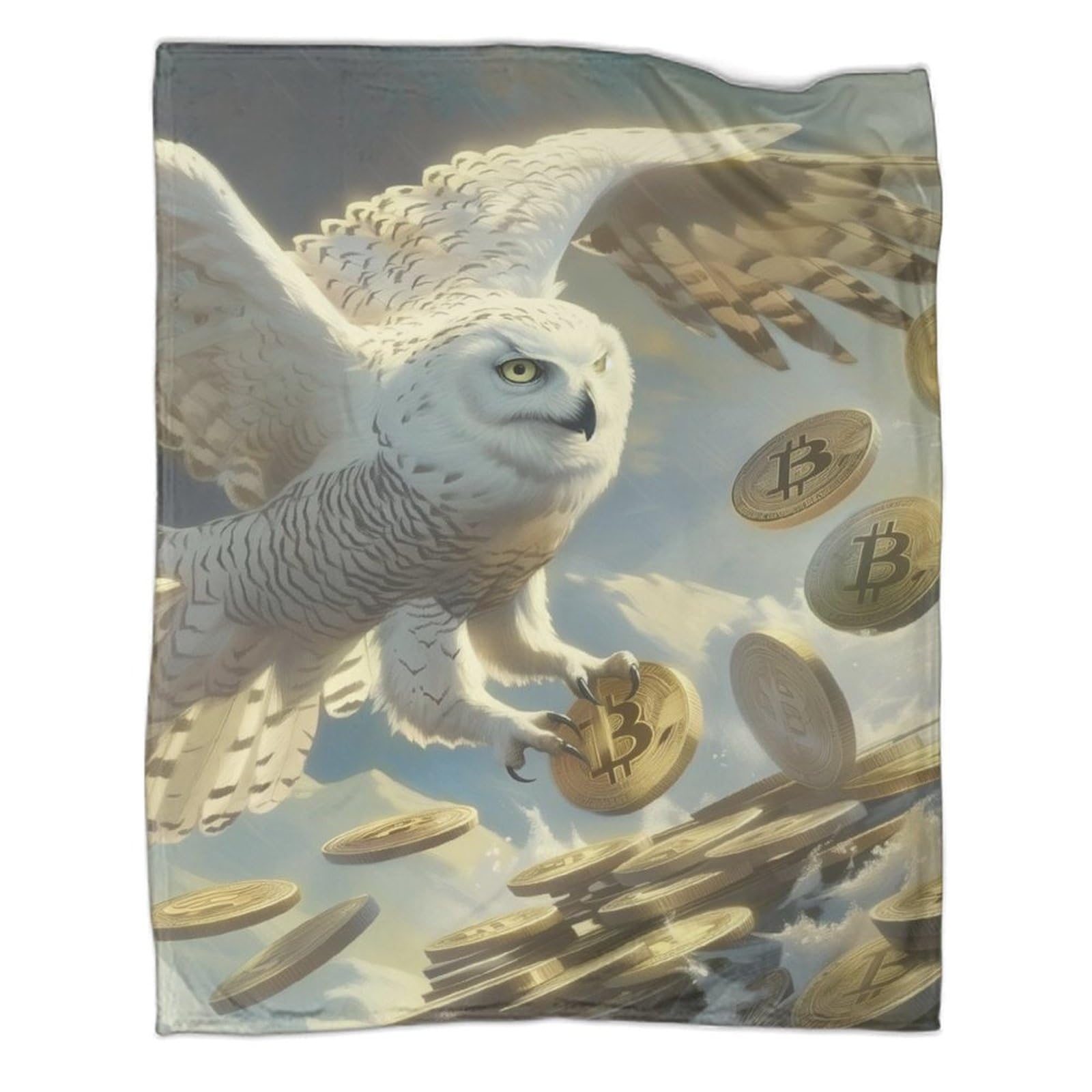 Couverture chaude hibou moelleuse et isolante coloris blanc