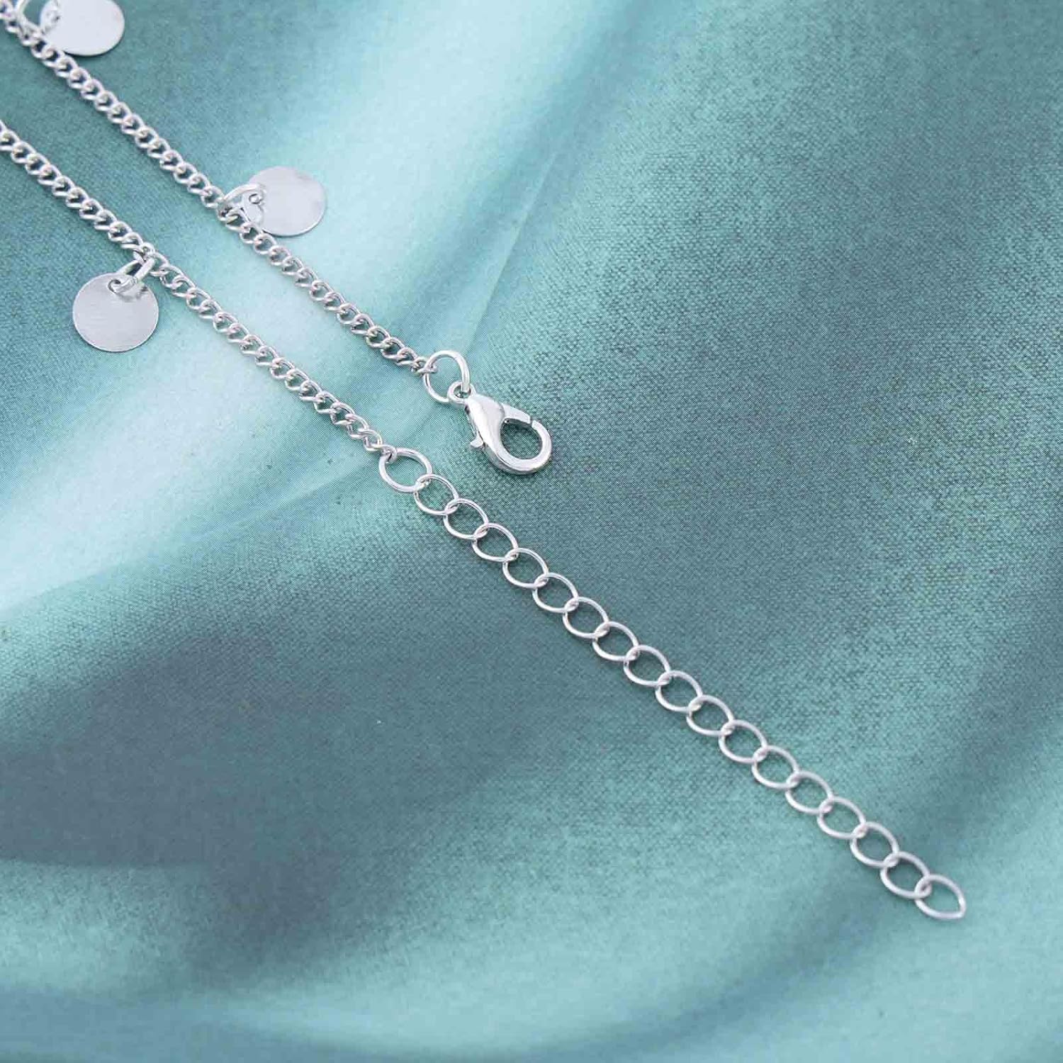 Boho Seashell Ankle Bracelet Silver Cowrie Sea Shell Anklet Bracelet Vintage Disc Coin Dangle Anklet Summer Beach Natural Shell Foot Chain Jewelry for Women - Image 6