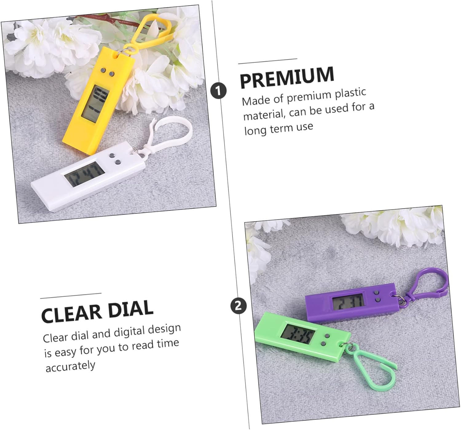 Abaodam Portable Examination Electronic Watches Key Chain Random Color Hanging Watches for Camping Hiking Biking