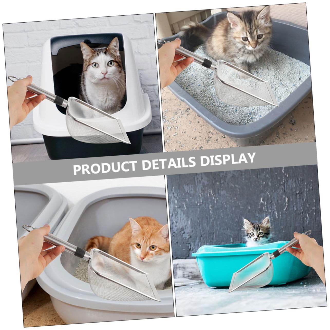 Cat Litter Scoop De Inoxidable para Reptiles y Mascotas para Limpieza Sustratos Diseño De Malla Filtrante Herramienta Reutilizable para Uso Doméstico