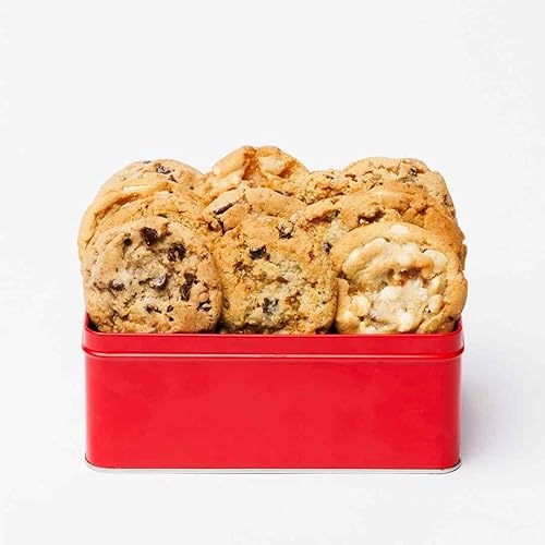 Galletas Christie, surtido gourmet, 12 galletas recién horneadas en lata roja, sin conservantes añadidos, lata navideña y corporativa, idea de