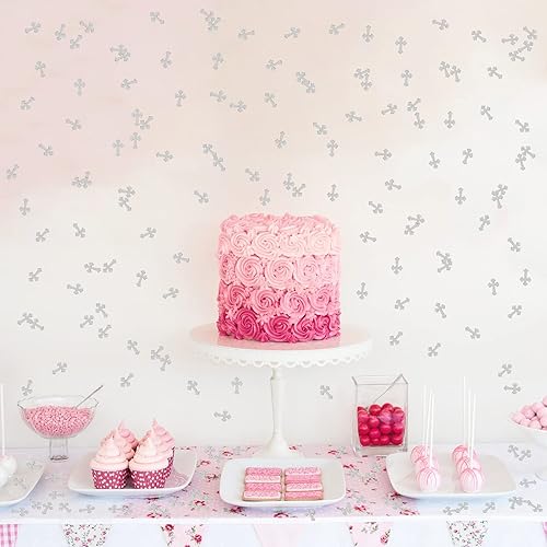 Miniatura 5 de Confeti de cruz con purpurina plateada, confeti de mesa de Dios bendiga, cumpleaños, boda, bautizo, baby shower, bautizo, papel de paty, decoración