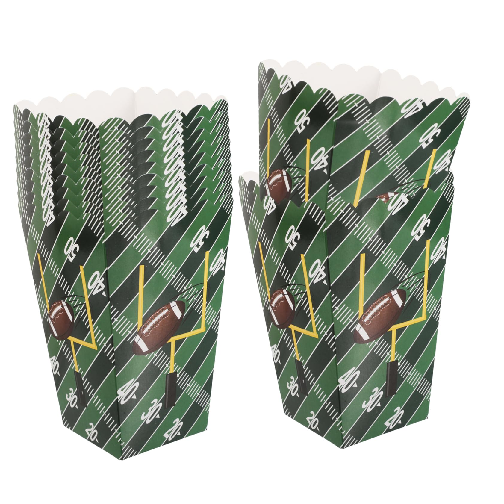 ULDIGI Popcorn Containers 50pcs Sports Party Popcorn Box Rugby Prints Portable Treats Holders