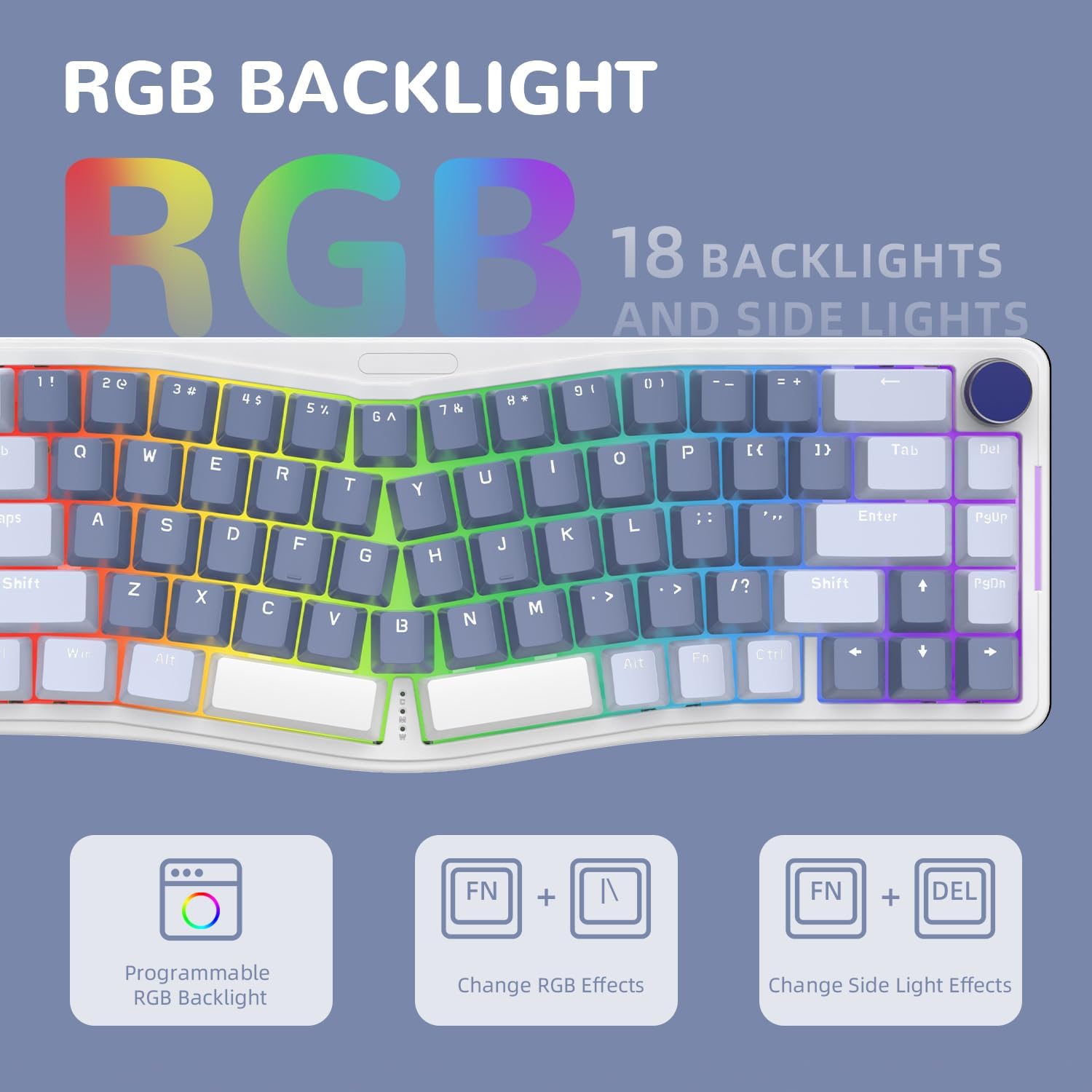 Ajazz AKS068 keyboard RGB backlight features