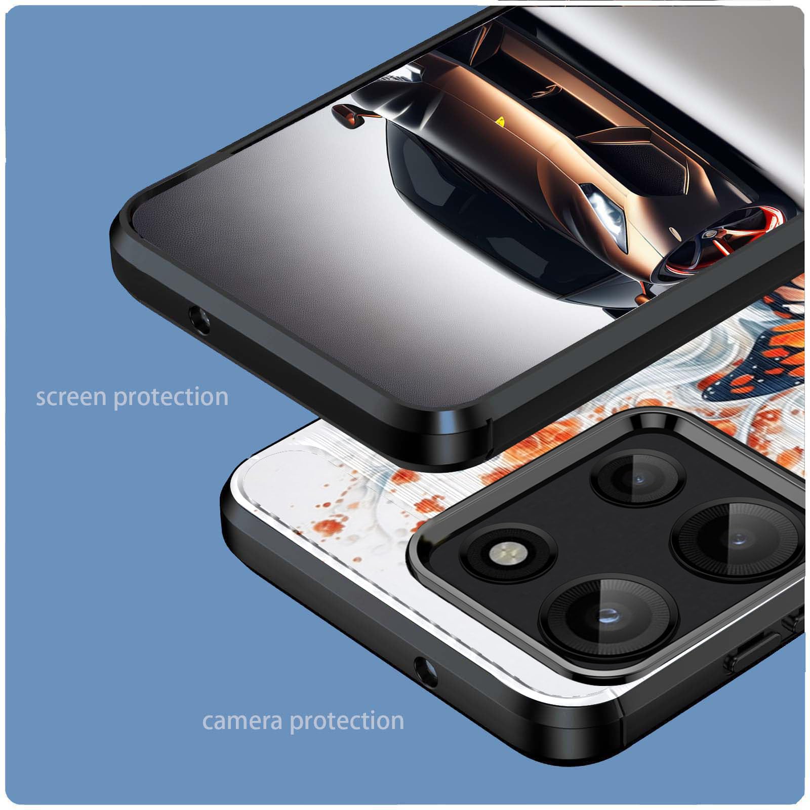 Ästhetische Handyhülle Für Moto G Power 2023 – Zeitungs-Collage Mit Schmetterlingen, TPU, Stoßfest