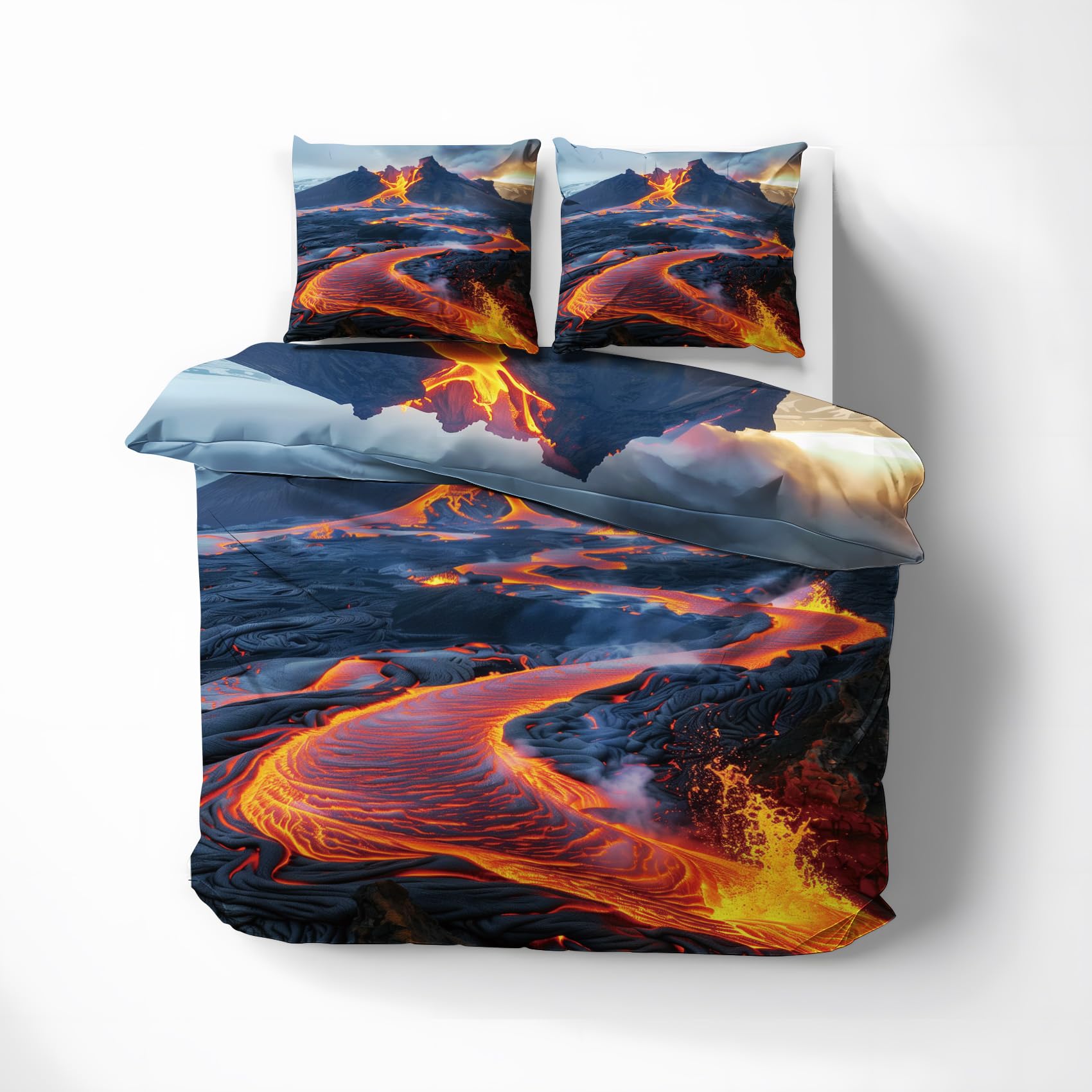 Housse de Couette 200x200 Volcan Anti-Pli pour un Lit Facile à Border au Quotidien