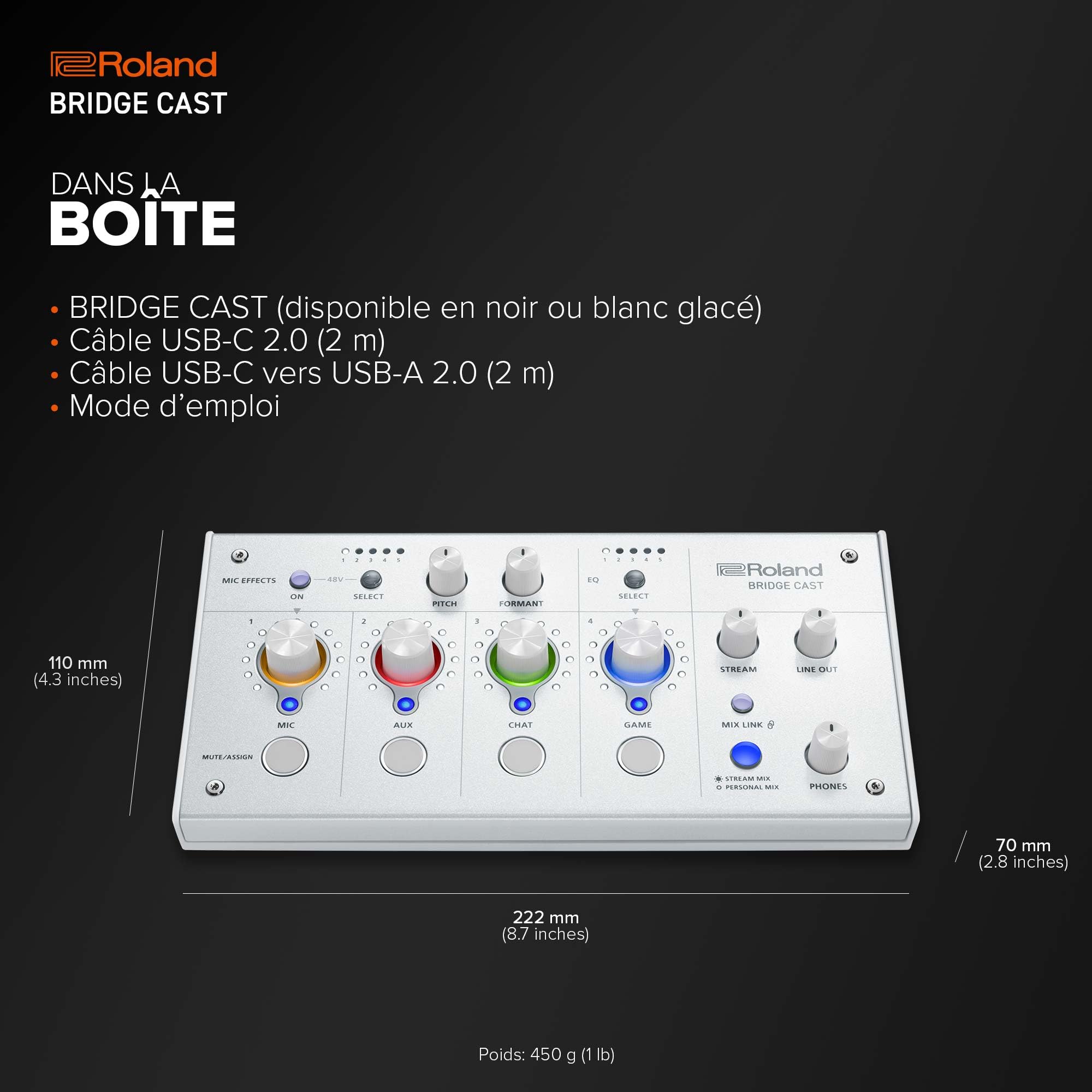 BRIDGE CAST Roland Ice White Version Dual Gaming Mixer | A Pro