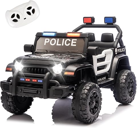 OKYBABY 12V Kids' Ride-On Police Car with Parental Remote Control