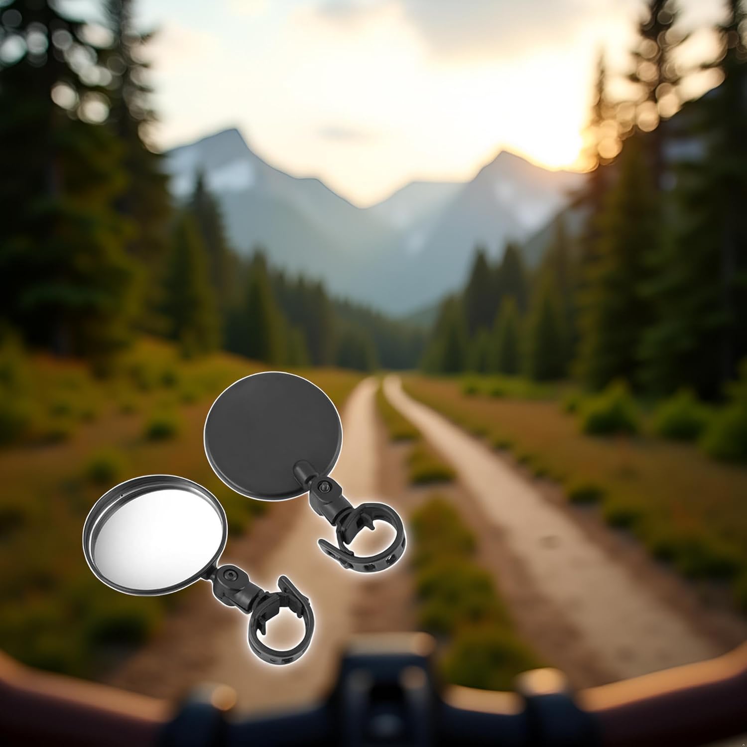 Jinshining 2Pack Adjustable Bike Rear View Mirrors - Wide Angle Acrylic Convex Safety Mirrors for Road, Mountain, Kids Bikes (22-35mm Handlebars)