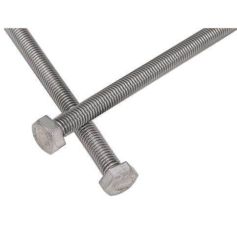 Vista 34 de BinifiMux Juego de 10 tornillos y tuercas hexagonales M8, 1.969 in, 304/18-8, DIN933, acabado liso