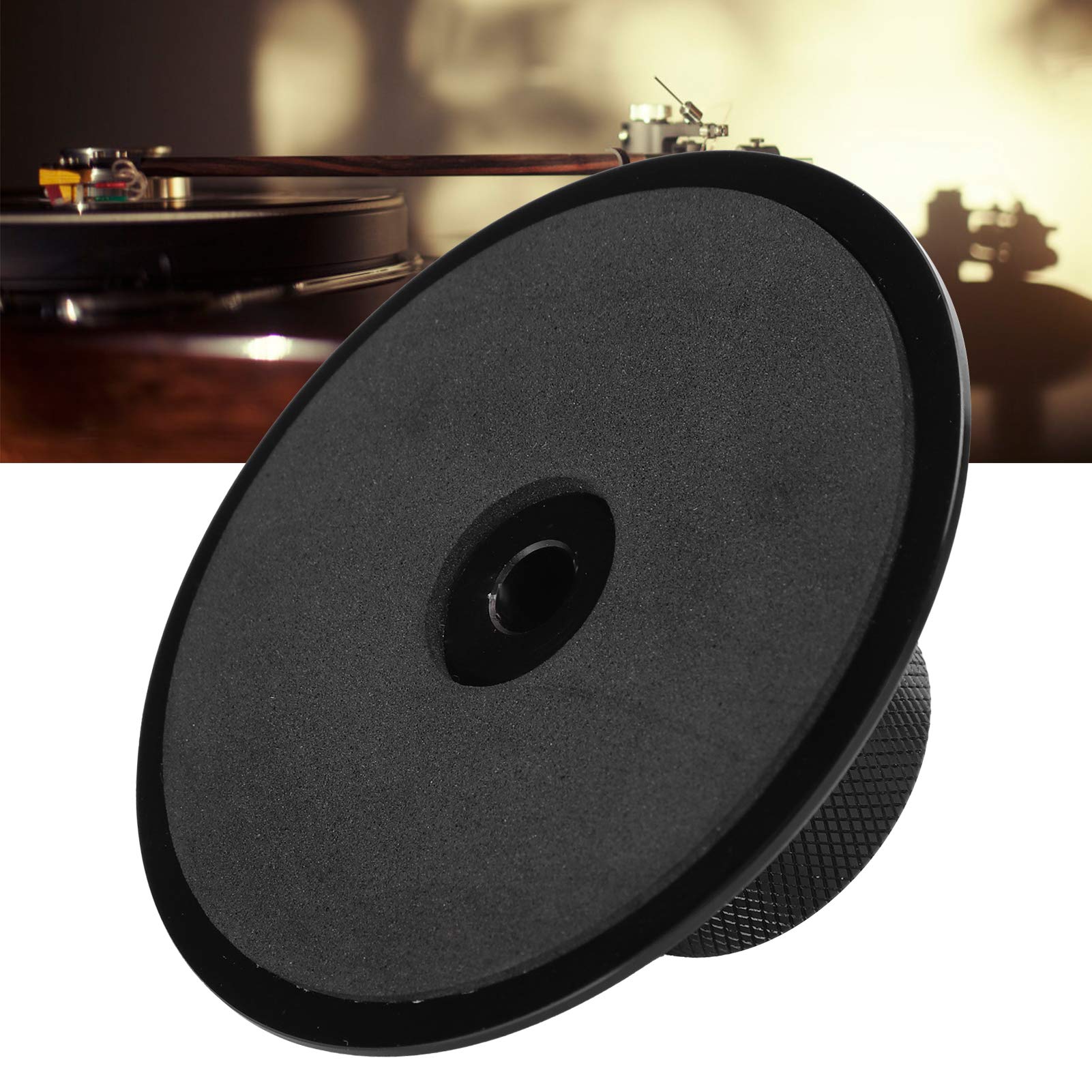 Stabilizzatore peso record LP120B, morsetto disco giradischi per lettore LP, stabilizzatore in lega di alluminio con trattamento anodico, perfetto per i dischi per migliorare la (Nera)