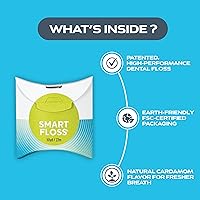 Vista 2 de DrTung's Smart Floss - Hilo dental natural, sin PTFE y PFAS, suave con las encías, se expande y estira, hilo dental sin BPA, sabor natural a