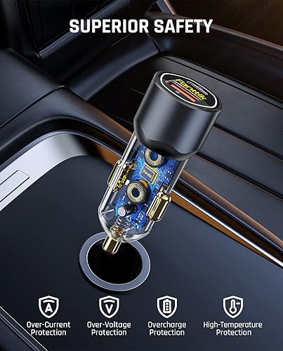 Miniatura 9 de Fanttik Inflador de neumáticos X8 APEX EV y adaptador de coche de carga rápida de doble puerto de 65 W