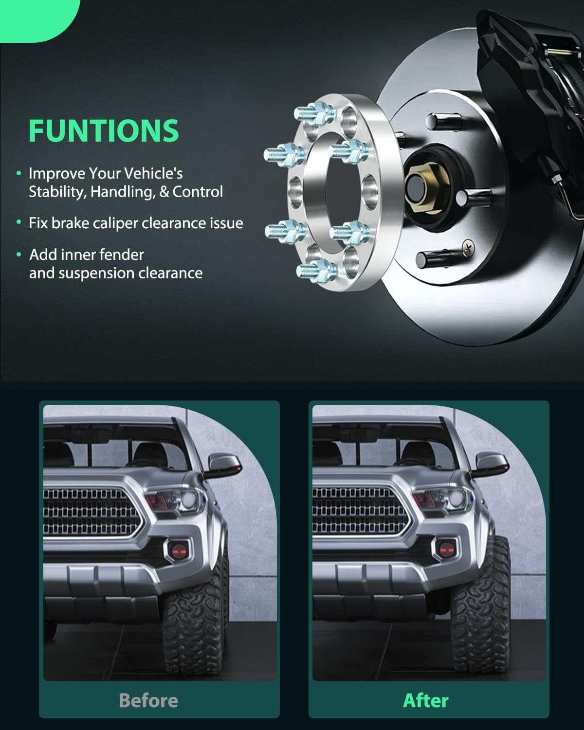 SCITOO 2Pcs Wheel Spacers 1 inch 6x5.5 Bore 108mm Studs 12x1.25 6 Lug Wheel Spacers Adapters Fit for for Nissan Frontier for Nissan Titan for Nissan Armada Pathfinder Pickup Xterra for Infiniti QX4