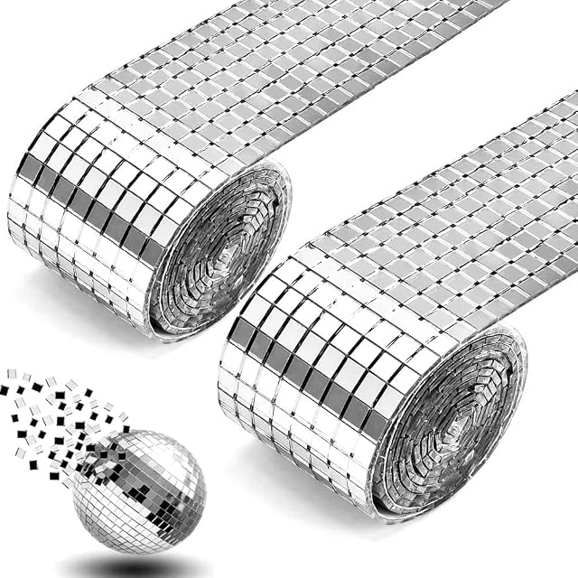 CAEEKER 3200 Pieces Mirror Mosaic Tiles Self Adhesive Mosaic Tiles Mini Square Glass Mirrors Stickers Tiny Mirror Mosaic Stickers Mini Mirror Tiles for DIY Craft Wall Decoration (Silver, 5 x 5 mm)