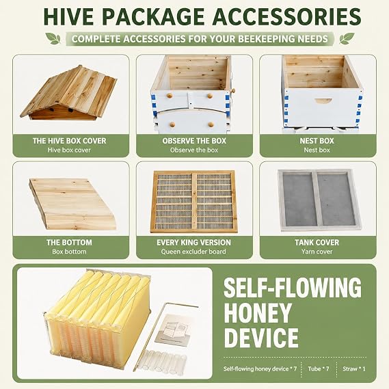 Flow Beehive Kit, Automatic Honey Flow System with Reusable Flow Frames
