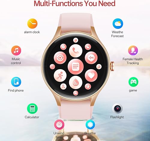 Miniatura 8 de Relojes inteligentes para mujer, reloj inteligente con pantalla táctil HD de 1.57 pulgadas (2 bandas) con llamadas Bluetooth (casarespuesta),