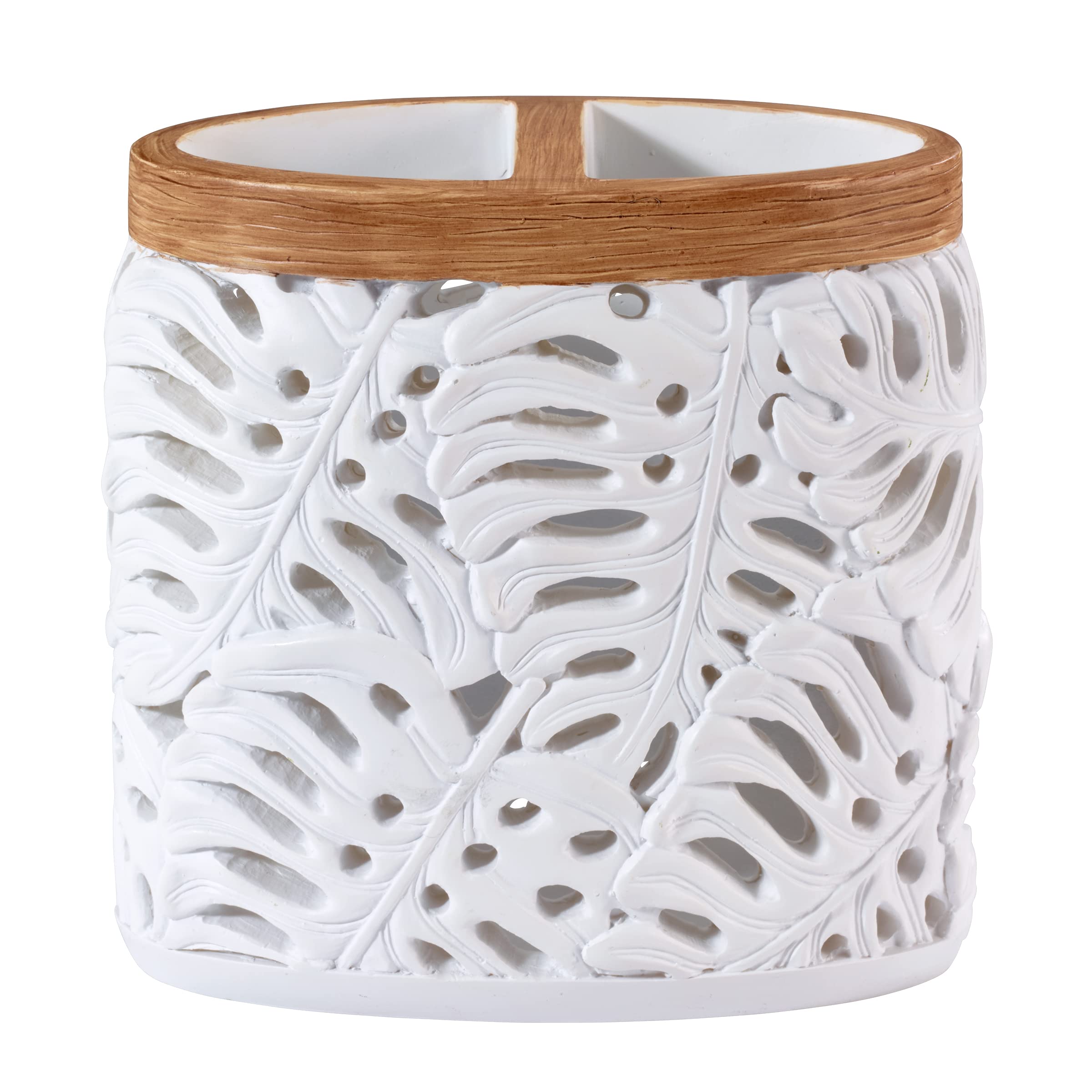 Avanti Linens - Toothbrush Holder, Palm Tree Leaves Inspired Home Decor (Viva Palm Collection), Green - Image 3