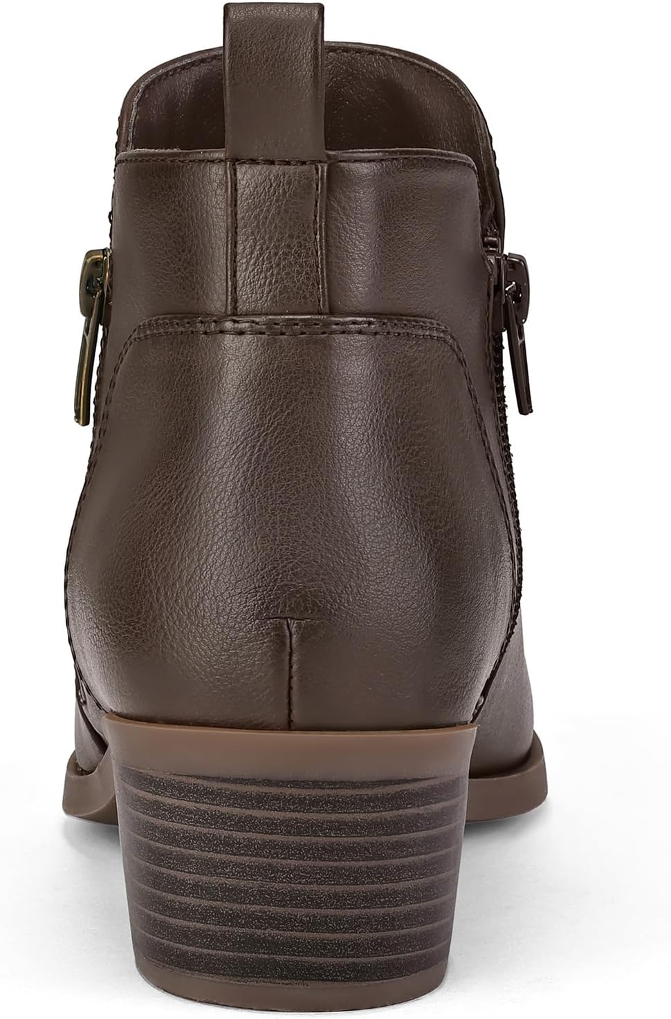 mysoft Women's Ankle Boots Low Chunky Heel Round Toe Casual Comfortable Short Booties with Side Zipper - Image 6