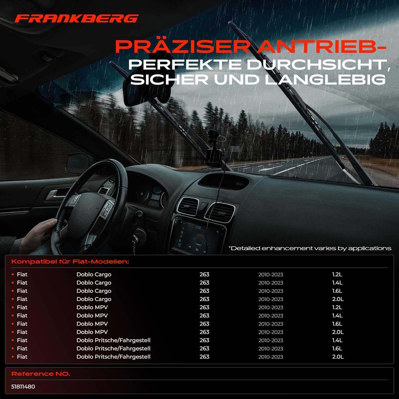 Frankberg Replace silnik wycieraczek przednich szyb samochodowych Replace # 51811480