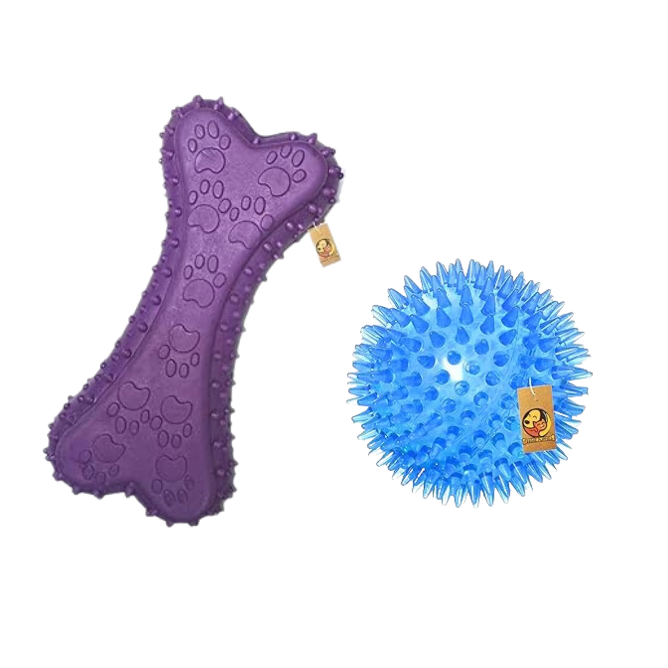 Foodie Puppies Combo of Natural Latex Rubber Squeaky (Prickle Bone) and Squeaky (Durian Ball) Dog Chew Toys | Suitable for Small to Medium Dogs and Puppies (Durian Ball + Prickle Bone) (B0CL75L5TT) Amazon Price History, Amazon Price Tracker