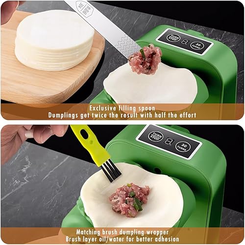 Miniatura 4 de OneNine Nueva máquina eléctrica para hacer albóndigas 2023, máquina automática de gyoza fácil con cuchara y cepillo, 2 modos para envolver bolas de