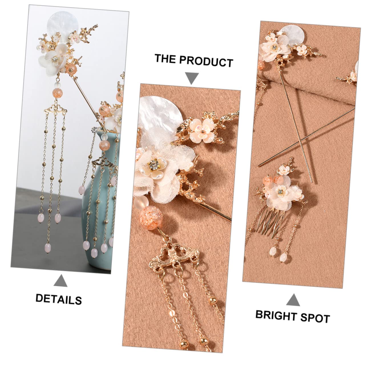 Beavorty Ensemble De 9 Épingles À Cheveux Chinoises Fourchettes Bâtons Et Peignes Accessoire Élégant Pour Fête De Mariage Pour Femmes Et Filles