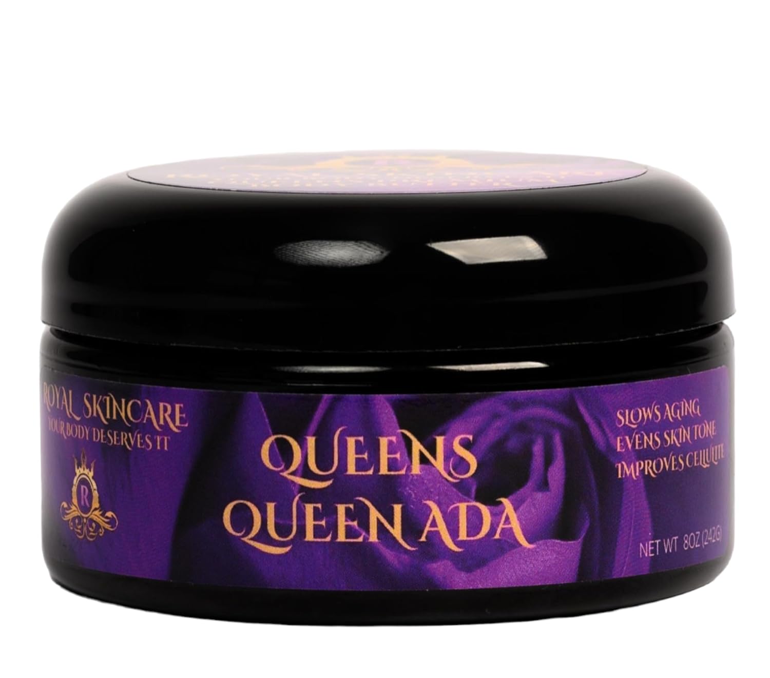 Queen Ada, Royal Skincare Premium Body Butter for Women, Hydrating and Firming Skincare for Dry Skin, Cellulite, Stretch Marks, or Uneven Tone, Restores Soft Supple Firmness, 8 oz, 12 oz. (8oz)