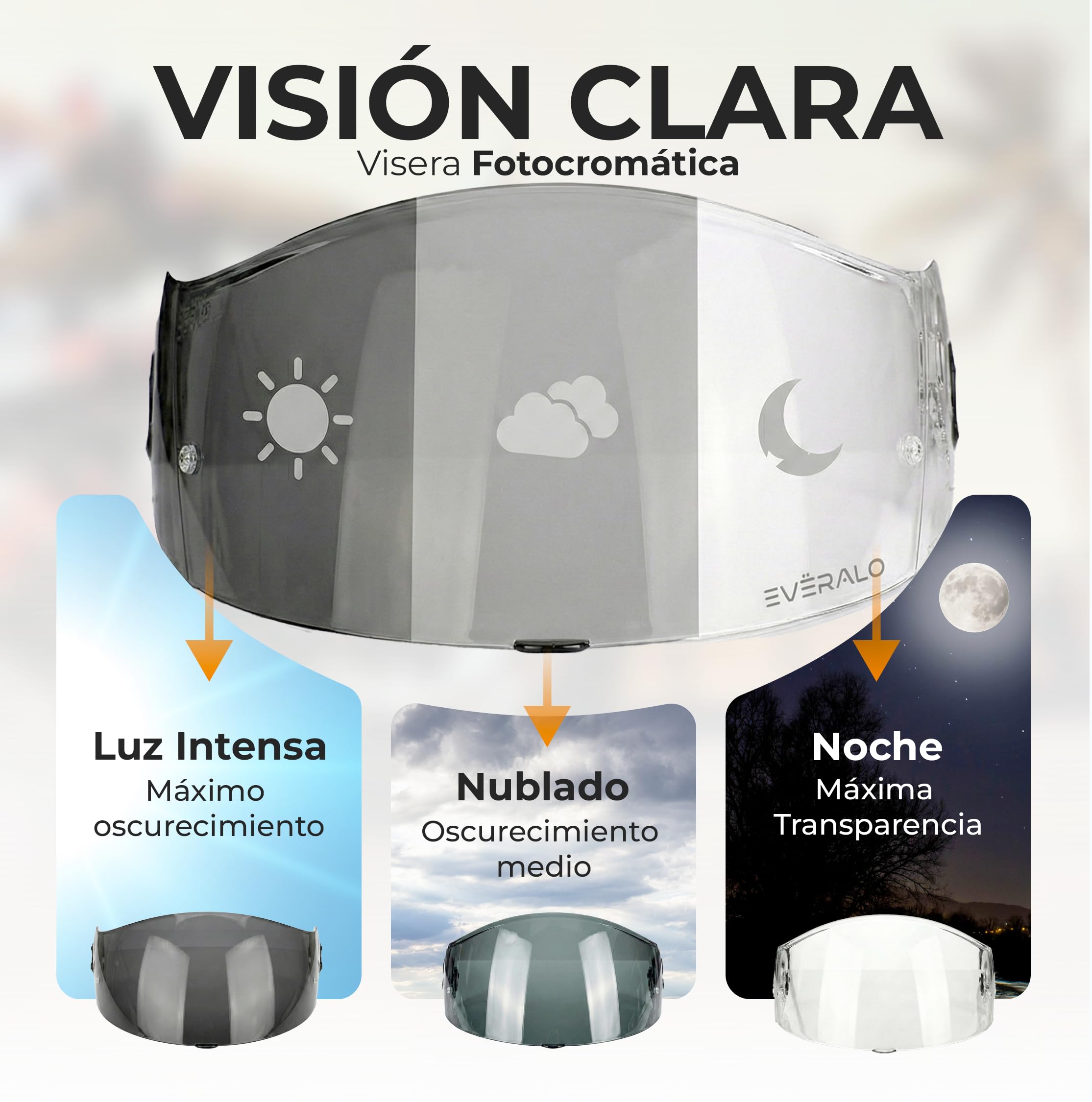 Visera compatible con Xlite X803 - X802 - X802r - X802rr - X702 - X661 - X603 - Xsf 02 (Fotocromatica)