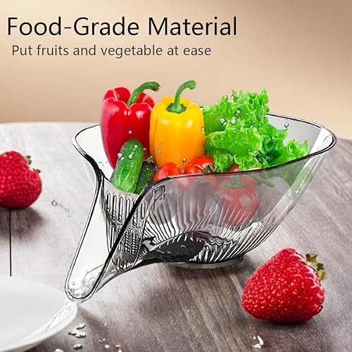 Miniatura 4 de Yutigo Cesta de drenaje multifuncional para alimentos, embudo de cesta de colador con boquilla, fregadero de cocina colador de alimentos para