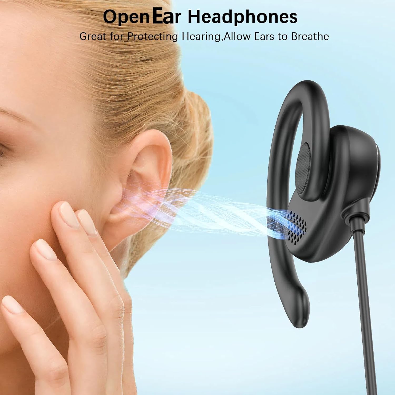 Open Ear USB C Headphones for Samsung S25 FE S24 Ultra S23 A17,Over Ear Buds USB Type C Earphones Wired with Adjustable Ear Hooks for iPhone 17 Pro Max 16E 16 Plus 15,USB-C Headset for iPad Pro A16 10 - Image 2