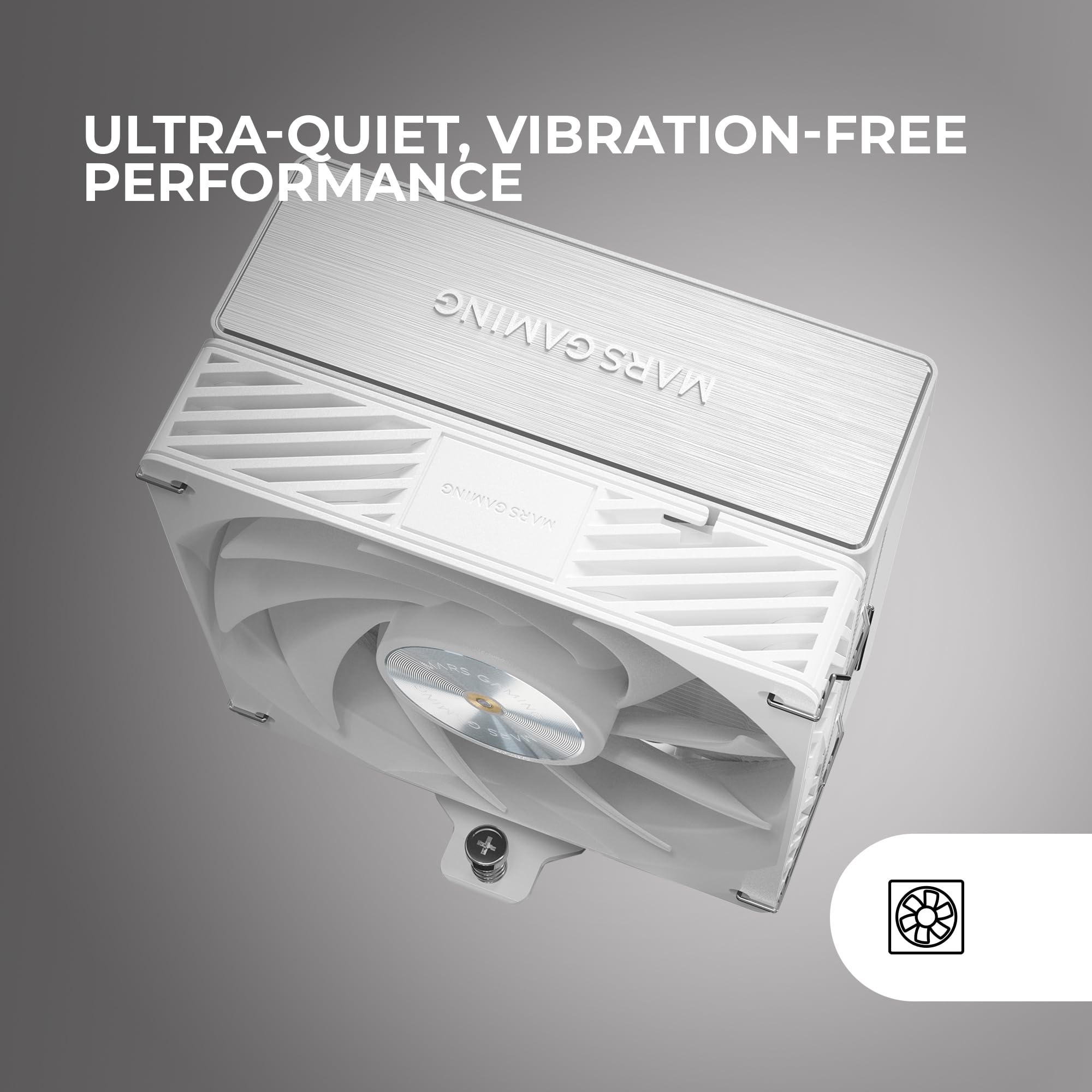 Mars Gaming MCPU-X5, Dissipatore CPU 280W TDP, 5x Heatpipes HCT Nuova Generazione, Ventola PWM SI Extreme-Silent 120mm, Nucleo in Rame Iperbilanciato, Compatibilità Universale Intel e AMD, Bianco