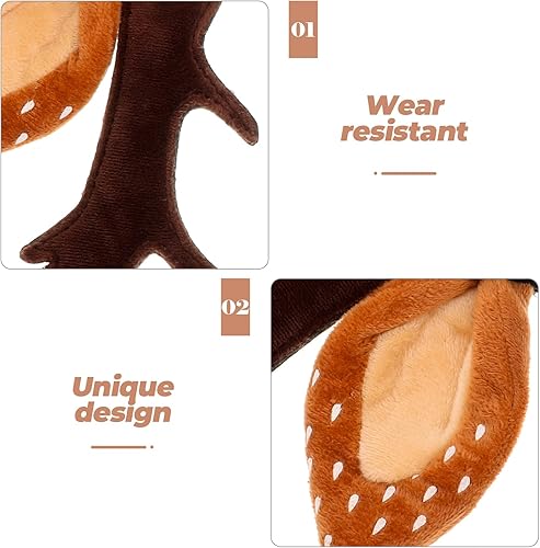 Miniatura 5 de Hemobllo Diadema de cuernos de reno para perro, alce, reno, para Navidad, perro, gato, mascota, disfraz de Navidad, accesorios para la cabeza para