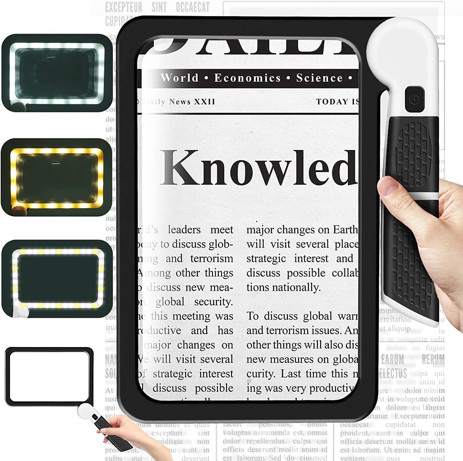 Folding Handheld Magnifying Glass 5 X Large Reading