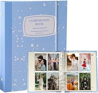 A5 Binder Photocard Album with 25Pcs Inner Pages 3 Inch Photo Album Sleeves Kpop Photocard Holder Photocard Collect Book for Photos Pictures Cards Storage Blue