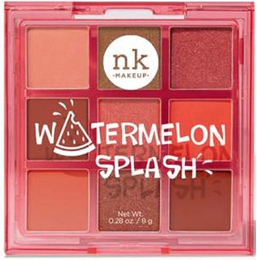 Nicka K Pop Neon Nine Color Palette - Watermelon Splash, Watermelon Splash, 8 g Shimmery Finish