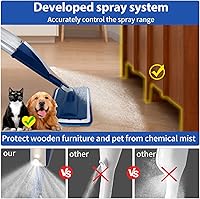 Vista 2 de Trapeadores para limpieza de suelos con rociador húmedo con botella recargable de 14 onzas y 3 almohadillas de microfibra lavables, uso doméstico