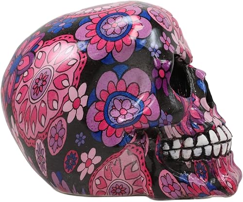 Miniatura 4 de Ebros Gift Día de los Muertos Fuschia Rosa Metrónomo Floral Tatuaje Floral Estatua de Calavera de Azúcar Como Accesorio Decorativo de Halloween
