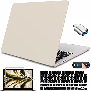 CISSOOK MacBook Air 13 inch 2022-2026 Case Beige M5 M4 M3 M2 Cover Compatible with macbook air 13.6 A2681 A3113 A3240 A3449 Japanese JIS Layout Keyboard Cover 5 in 1