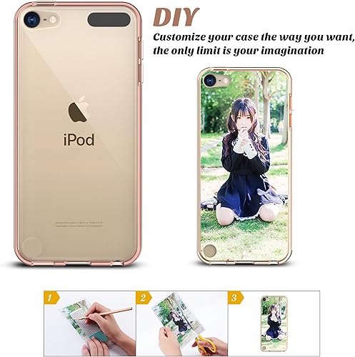 Miniatura 2 de Funda ULAK para iPod Touch 6ta generación, funda para iPod 5, transparente, suave, de TPU flexible, plástico rígido que absorbe golpes, Rose gold