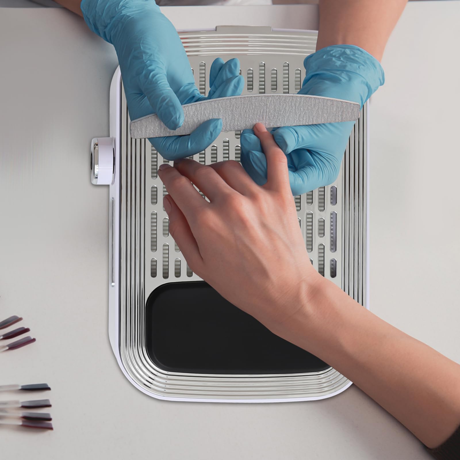 Aspirateur à Ongles 80W sans PoussièRe pour Perceuse Nettoyeur De D'Ongles Soufflant DéPoussiéReur D'Ongles Aspirateur Ongles Table IntéGré Manucure Poussiere Ongle Soins Professionnelle