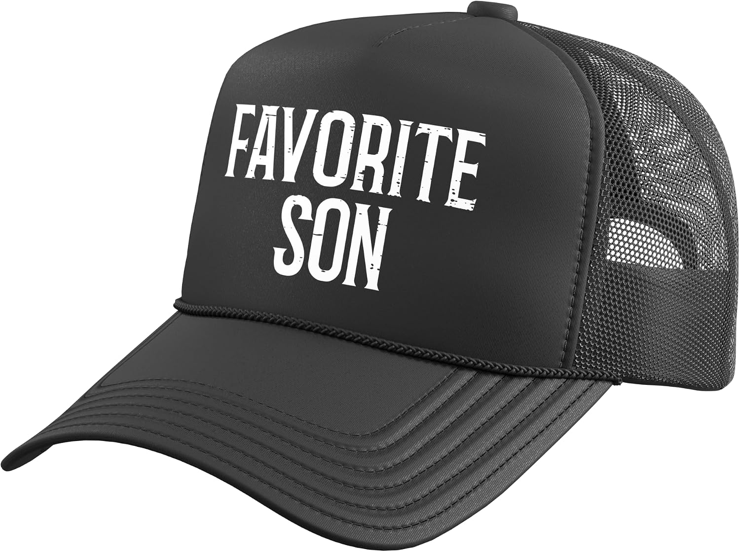 Favorite Son Funny Humor Joke Family Matching Boys Kids Men Trucker Hat with Adjustable Mesh Back
